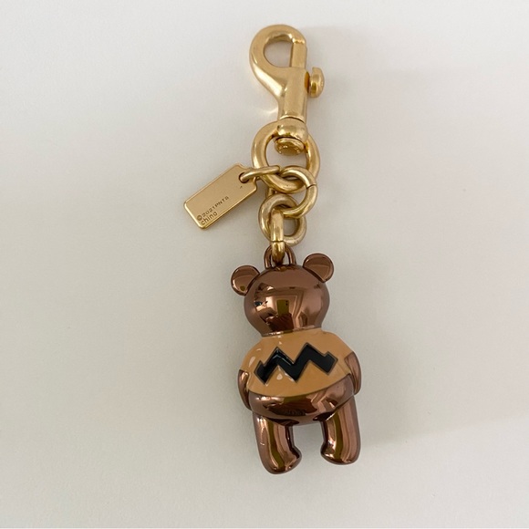 Coach X Peanuts Charlie Brown Bear Bag Charm - Picture 3 of 5